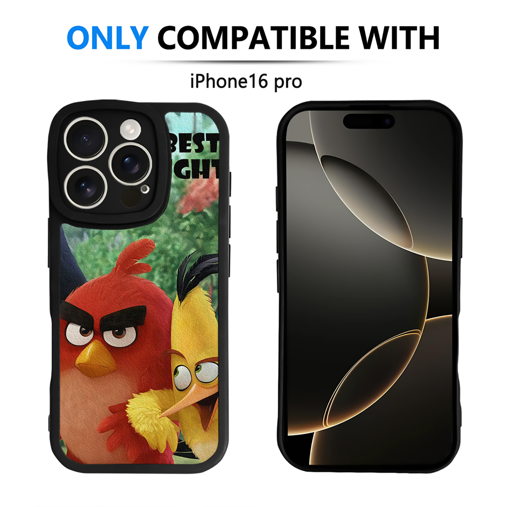 （画像用） Angry Birds アングリーバード 【iPhone 16シリーズ対応】シリコンスマホケース（レザー調） 材質：シリコン